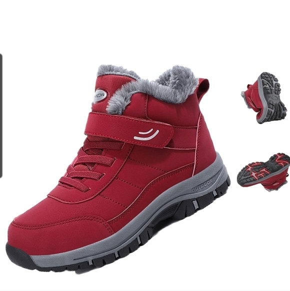 Shoes - Red Fleece-Lined Outdoor Winter Ortho Boot Nwot